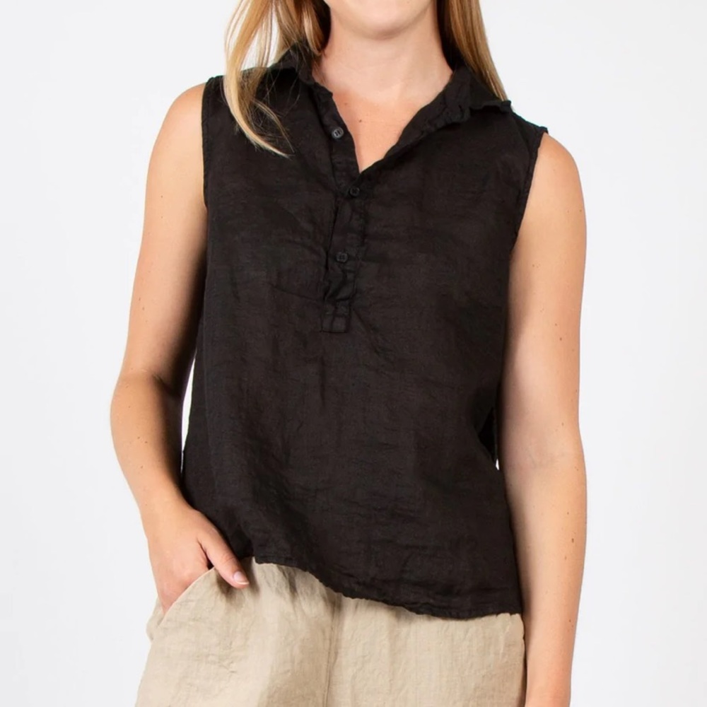 CP Shades Carmel Linen Sleeveless Top